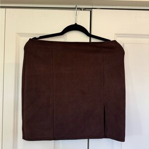 Windsor Brown Suede Skirt L